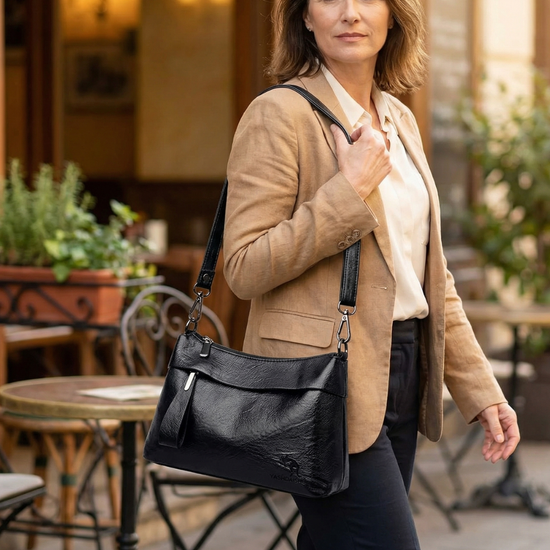 Carria - Soft Leather Crossbody With 3 Compartments