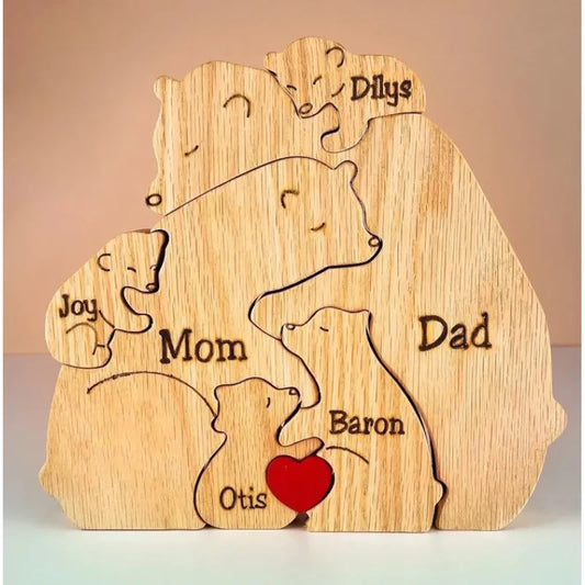 Cubunity – Personalized Wooden Bears Family Puzzle