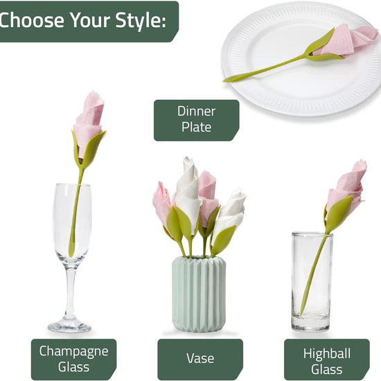 Florenza - Napkin Flower Creator for Elegant Table Settings (2 Pcs)