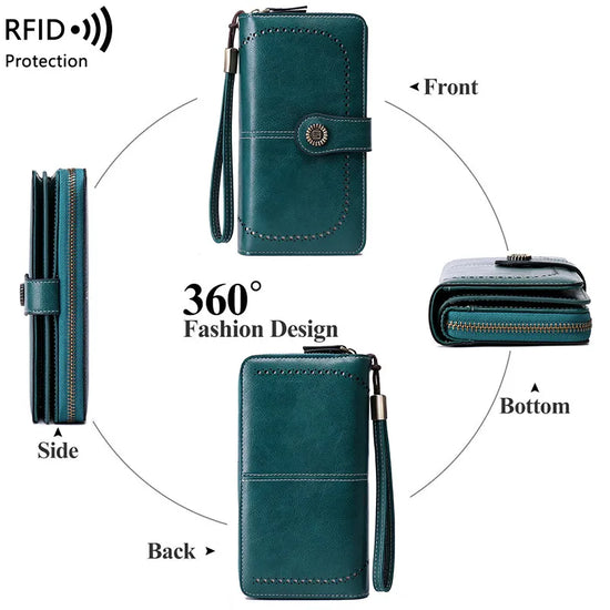 Aureden - Compact RFID Wallet with 24-Card Storage