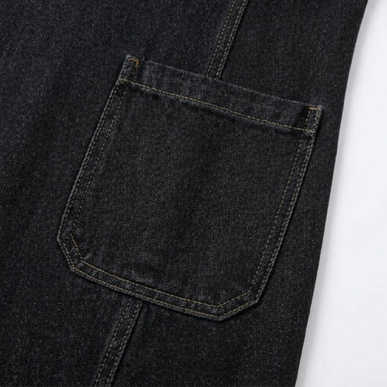 Denim V-Neck Pocket Dress - image 9
