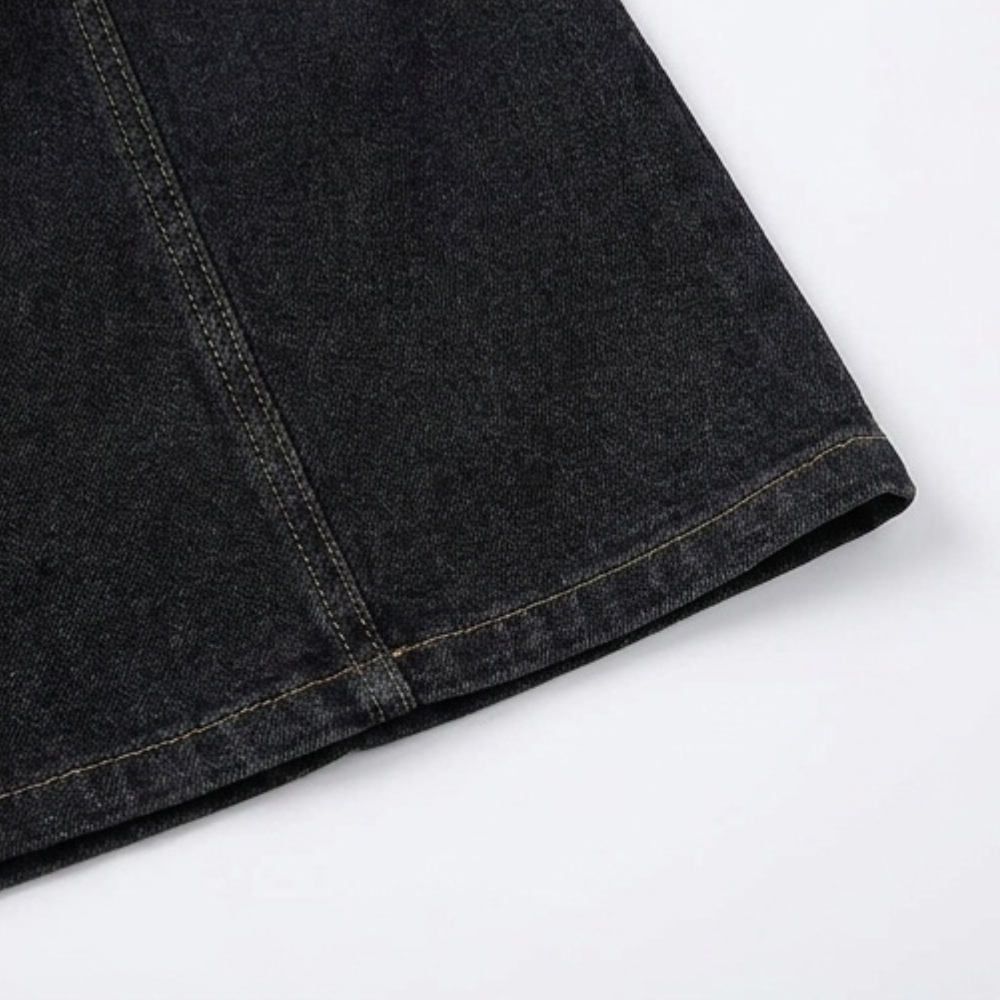 Denim V-Neck Pocket Dress - image 10