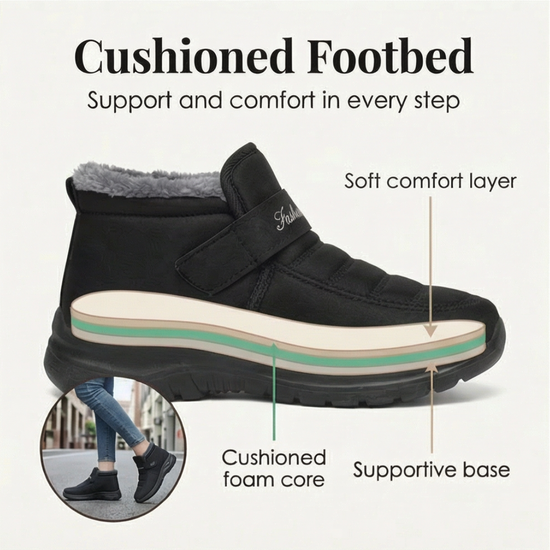Cozara - Fur Lined Slip On Winter Boots