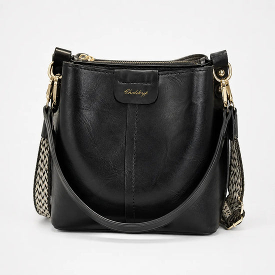 Bellora – Vintage Bucket Shoulder Bag with Woven Strap