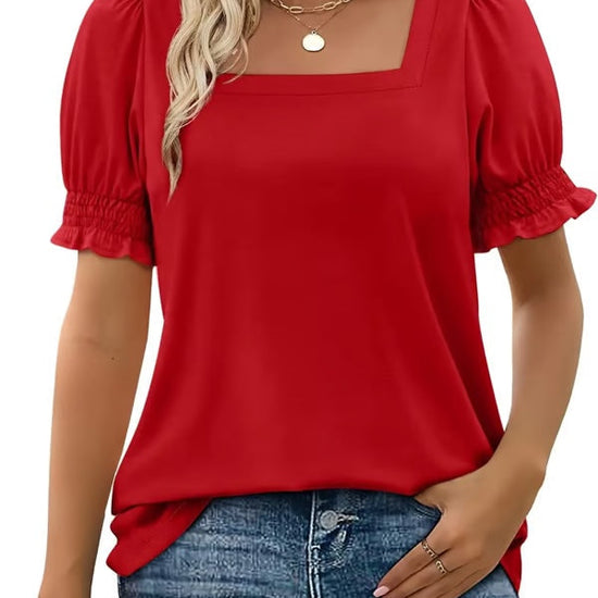 Easeen - Comfy, Covered & Square-Neck Top