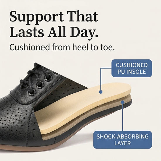 Aerella – Women's Breathable Perforated Block Heel Shoes