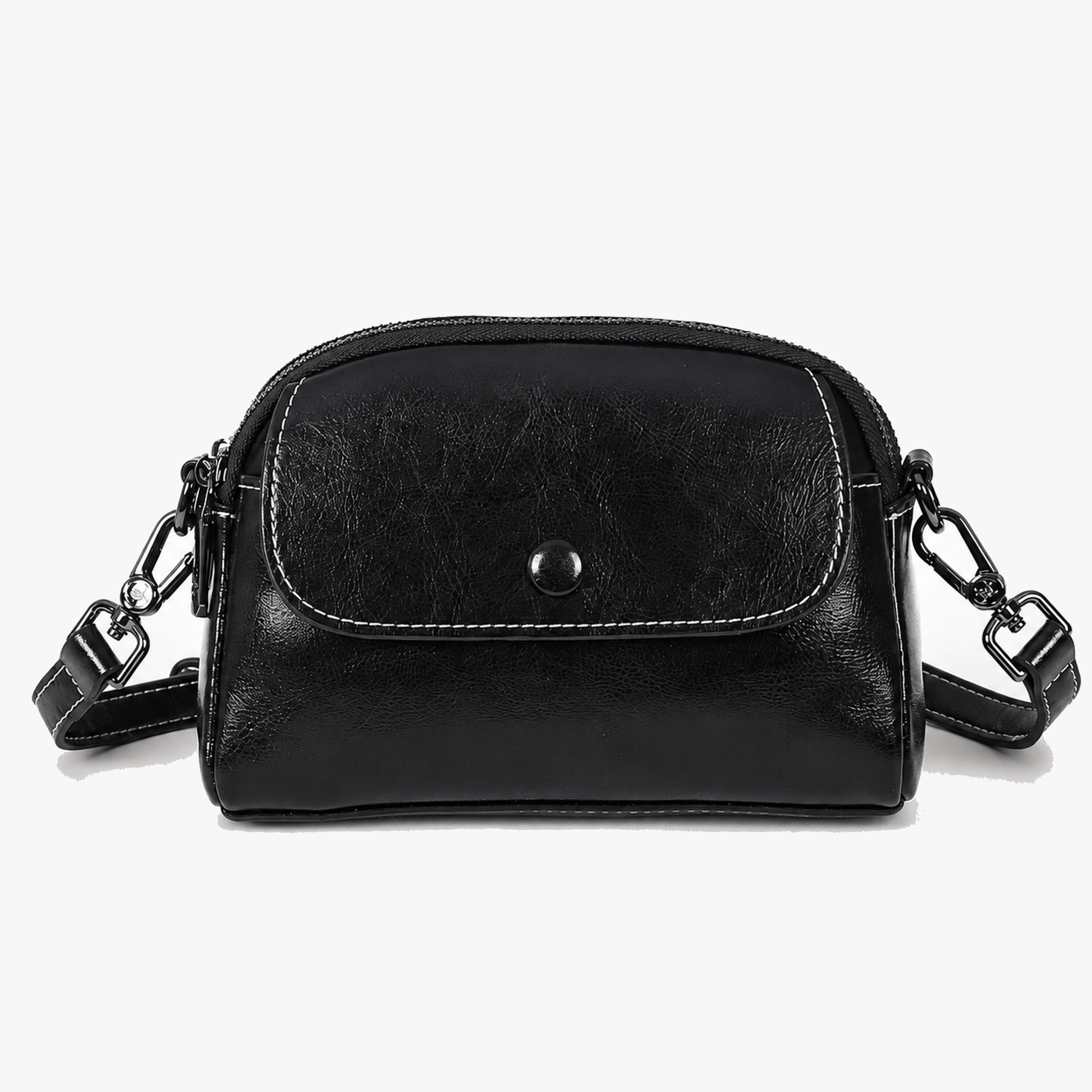 Bellana – Glossy Genuine Leather Shoulder Bag for Women