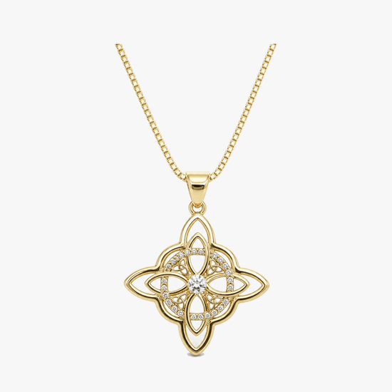 Elowen – Crystal Celtic Knot Necklace