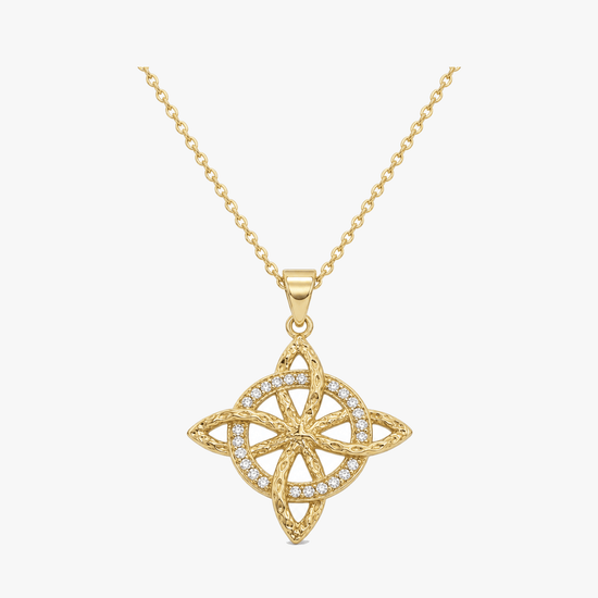Elowen – Crystal Celtic Knot Necklace