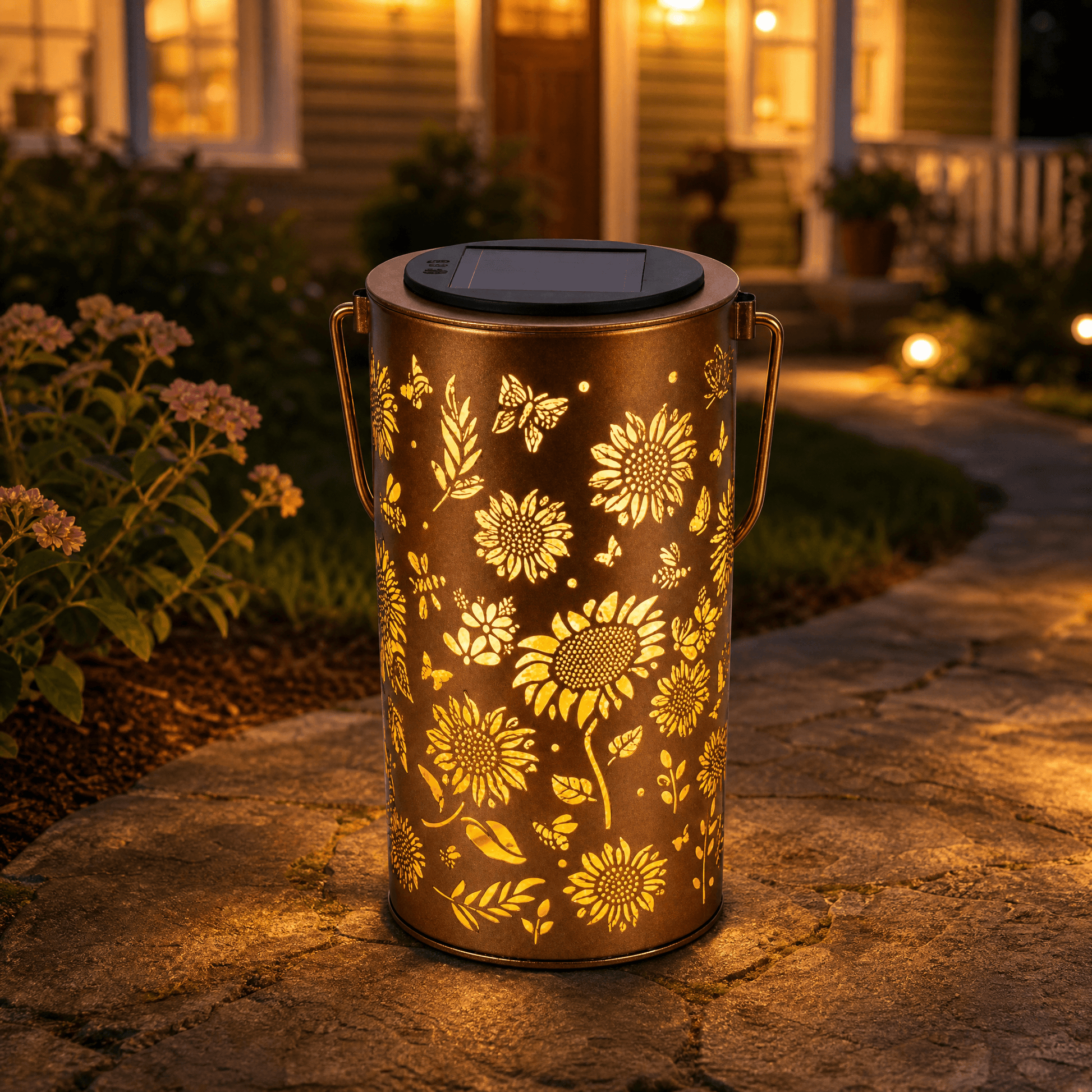 Bloomara – Solar Sunflower Lantern with Colorful Light Patterns