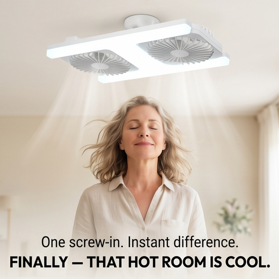 Breezo – Screw-In Ceiling Fan with LED Light