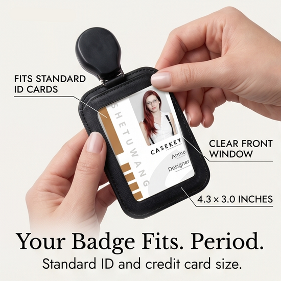 Carden – Retractable faux leather badge holder