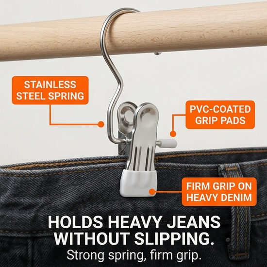 Clipvault – Stainless Steel Closet Clip Hooks (20 Pack)