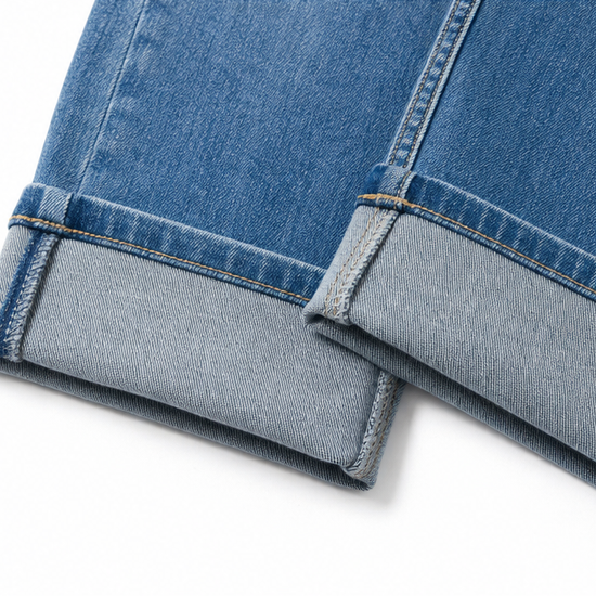 Cuffova – Women's High Waist Stretch Capri Jeans with Cuffed Hem
