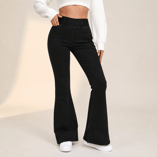 Curvela – Women's High Waist Stretch Flare Jeans