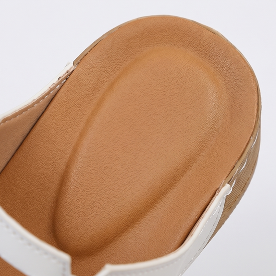 BellaArch – Cushioned Wedge Sandals with Gold Strap Detail