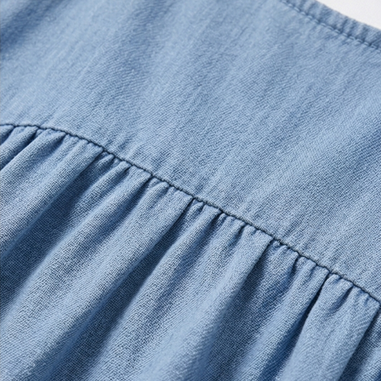 Denim Suspender Midi Dress - image 7