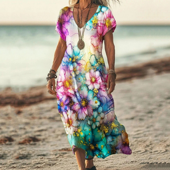 Boho Maxi Dress - Multicolor