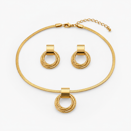 Aurelia – Textured Necklace and Earring Set