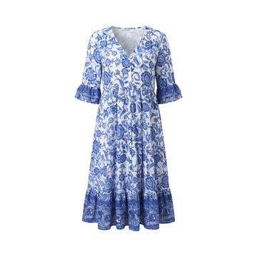 Floral Button Midi Dress - product cover