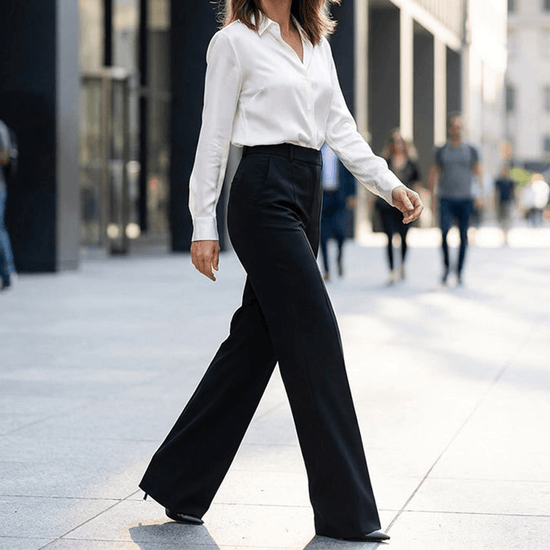 Elara – Women's High-Waisted Wide-Leg Suit Trousers