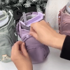 Hands full. Cup heavy. Purse annoying.