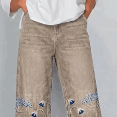 Jeans with a story stitched into the hem