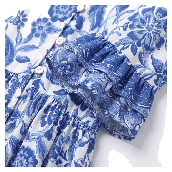 Floral Button Midi Dress - detail
