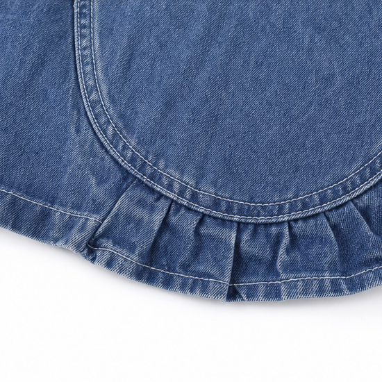 Florelle – Open Front Ruffle Trim Denim-look Jacket for Women