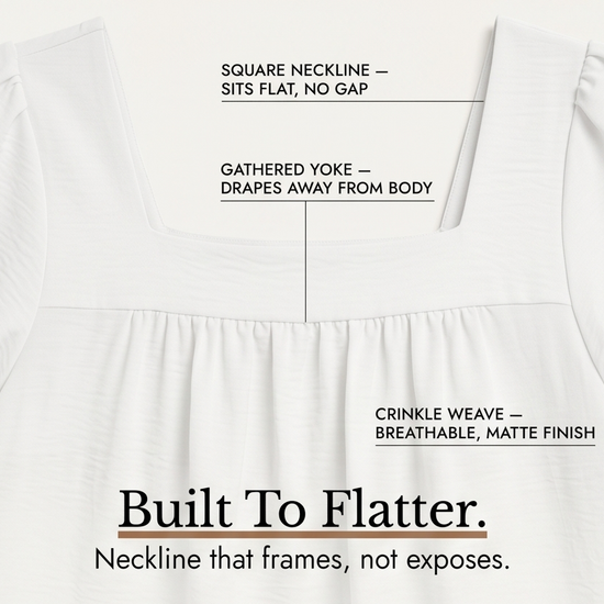 Florelle – Women's Square Neck Flutter Sleeve Blouse