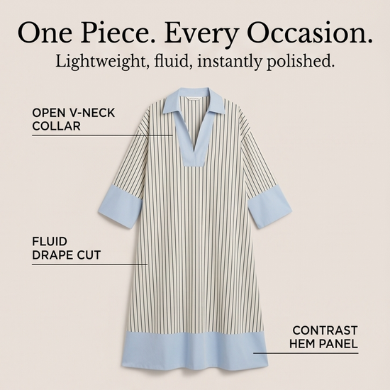Florene – Women's Lightweight Striped Midi Dress