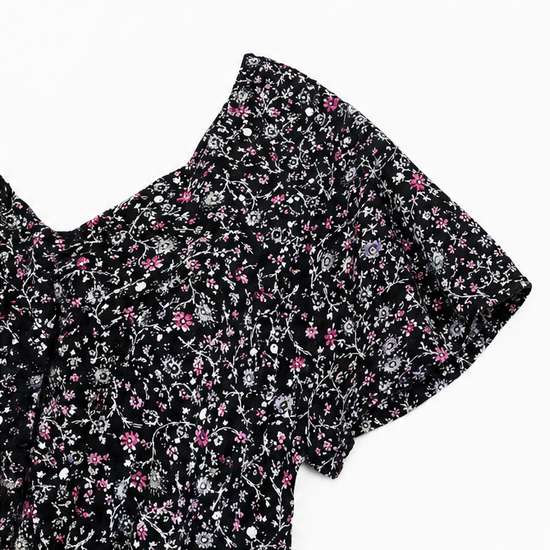 Florenza – Floral V-neck Short Sleeve Tunic Top for Women