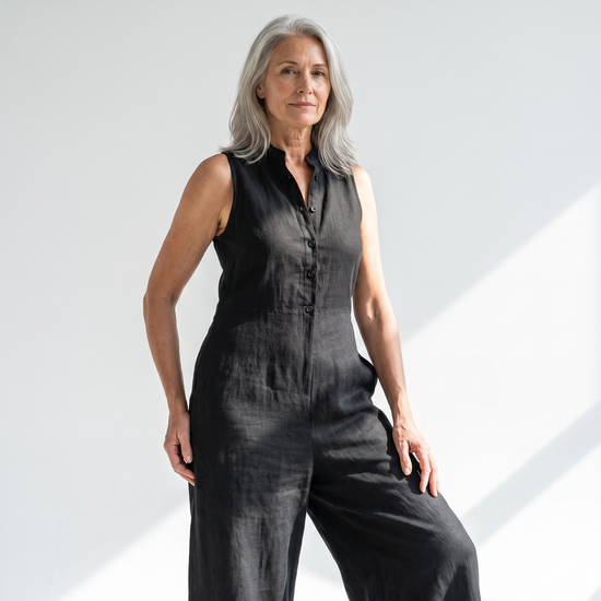 Wide-Leg Jumpsuit - Black