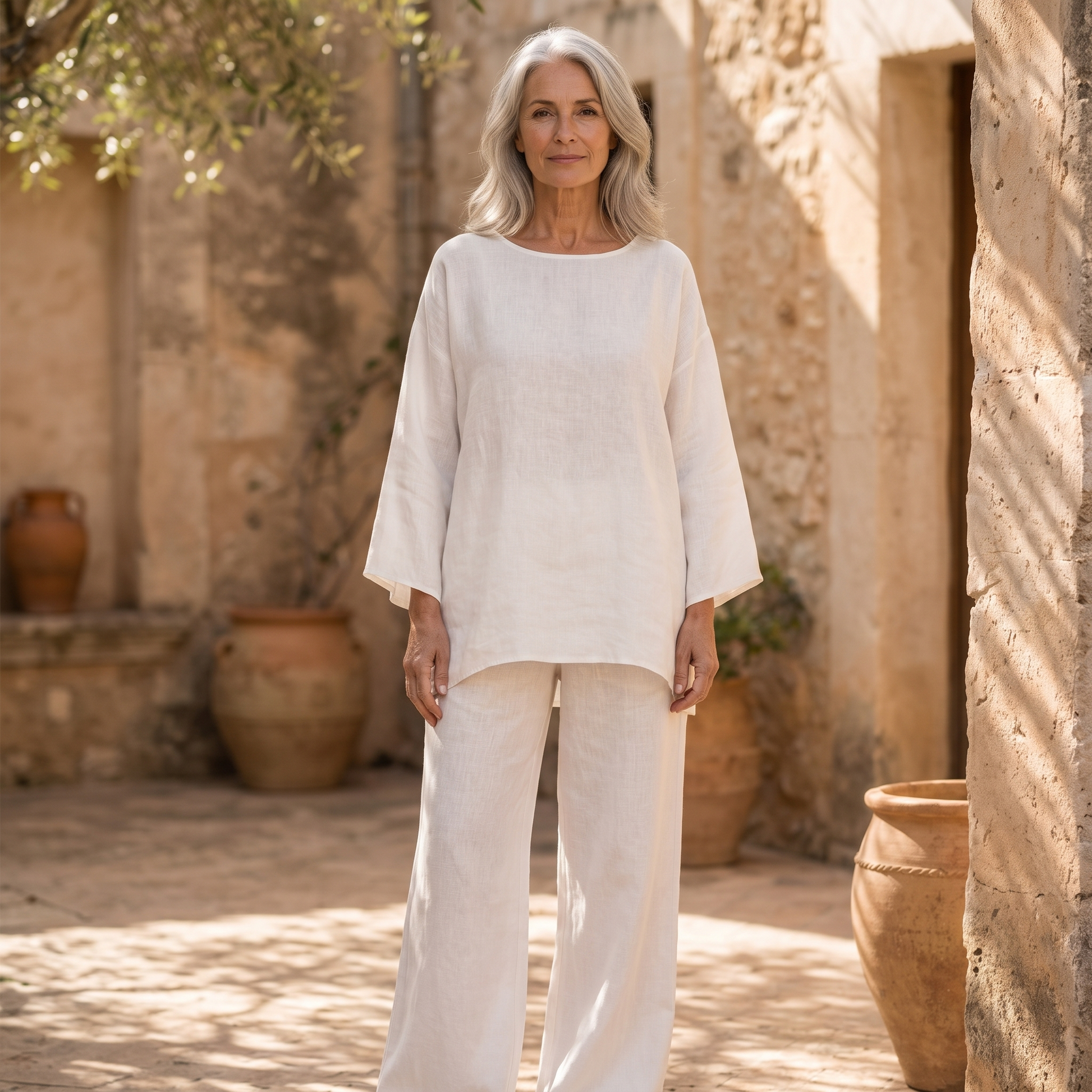 Relaxed Two-Piece Set - White