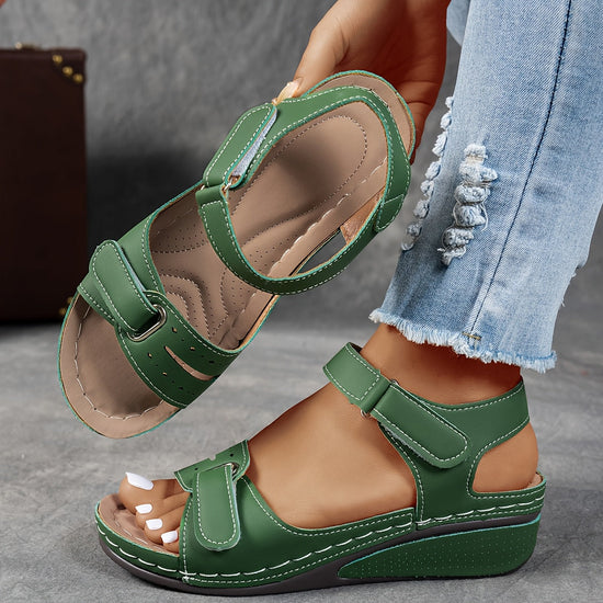 Comfort Leather Sandals - Army Green