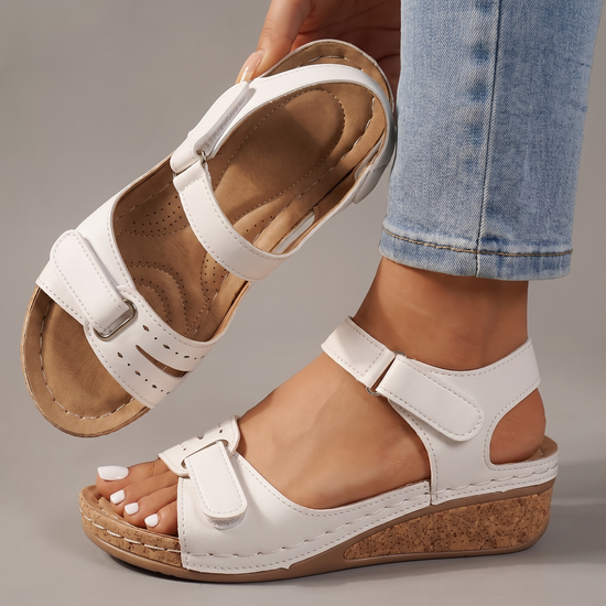Comfort Leather Sandals - White