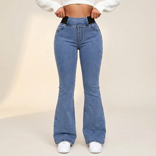Curvela – Women's High Waist Stretch Flare Jeans
