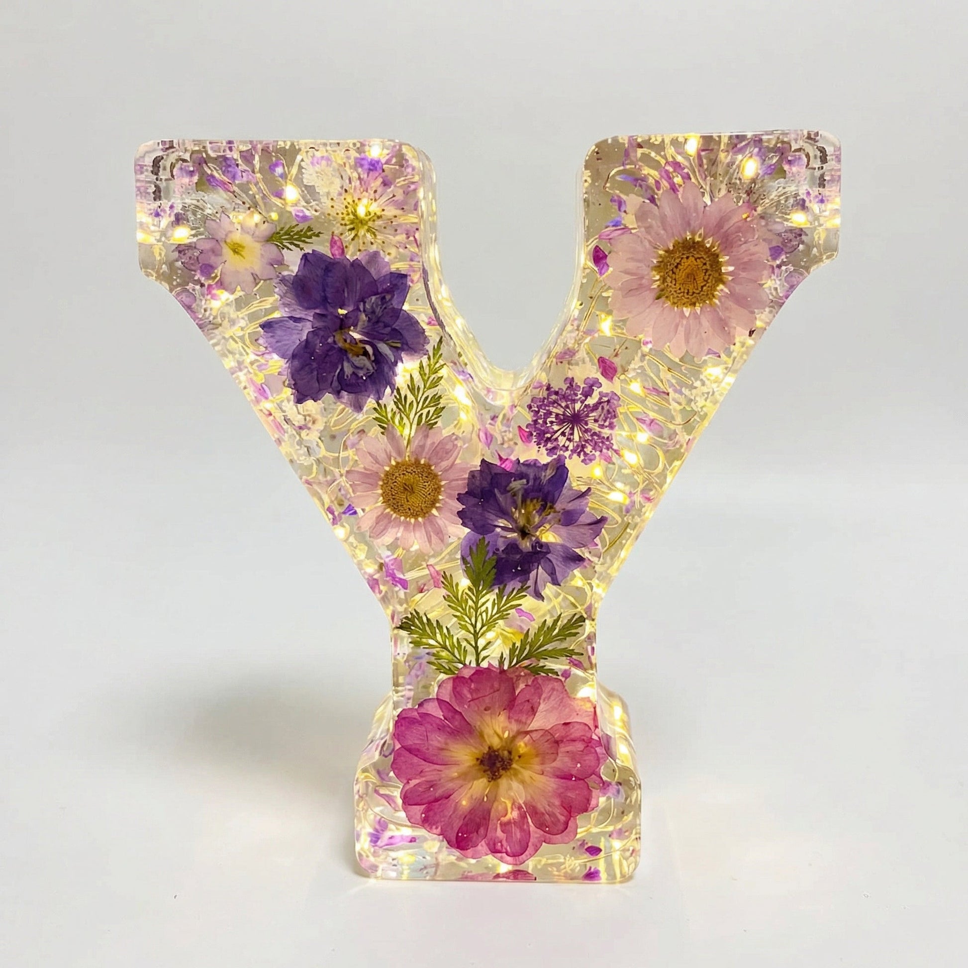 Florenza – Personalized Floral Resin Letter Light