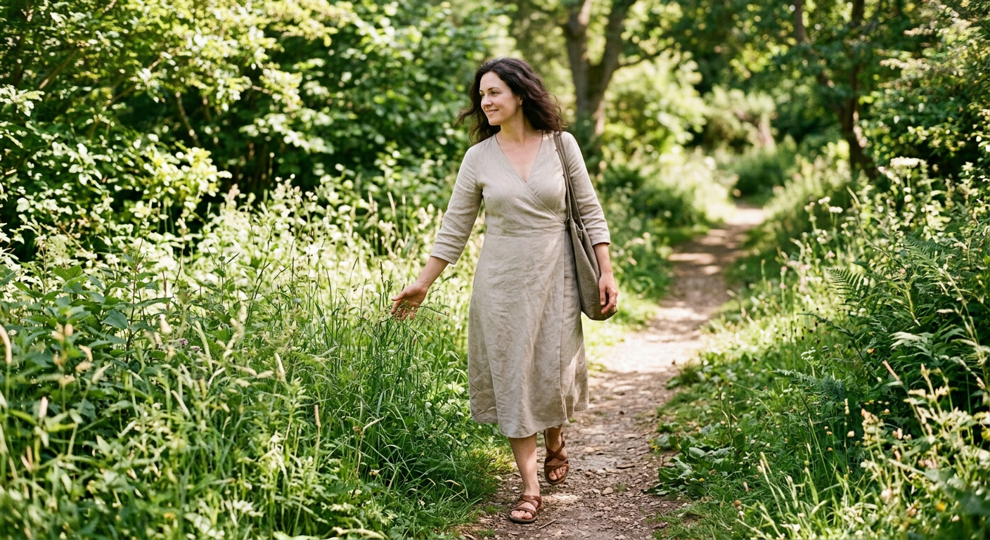 Junie&Co summer dress in a garden
