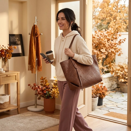 Ardenna – Woven Faux Leather Tote