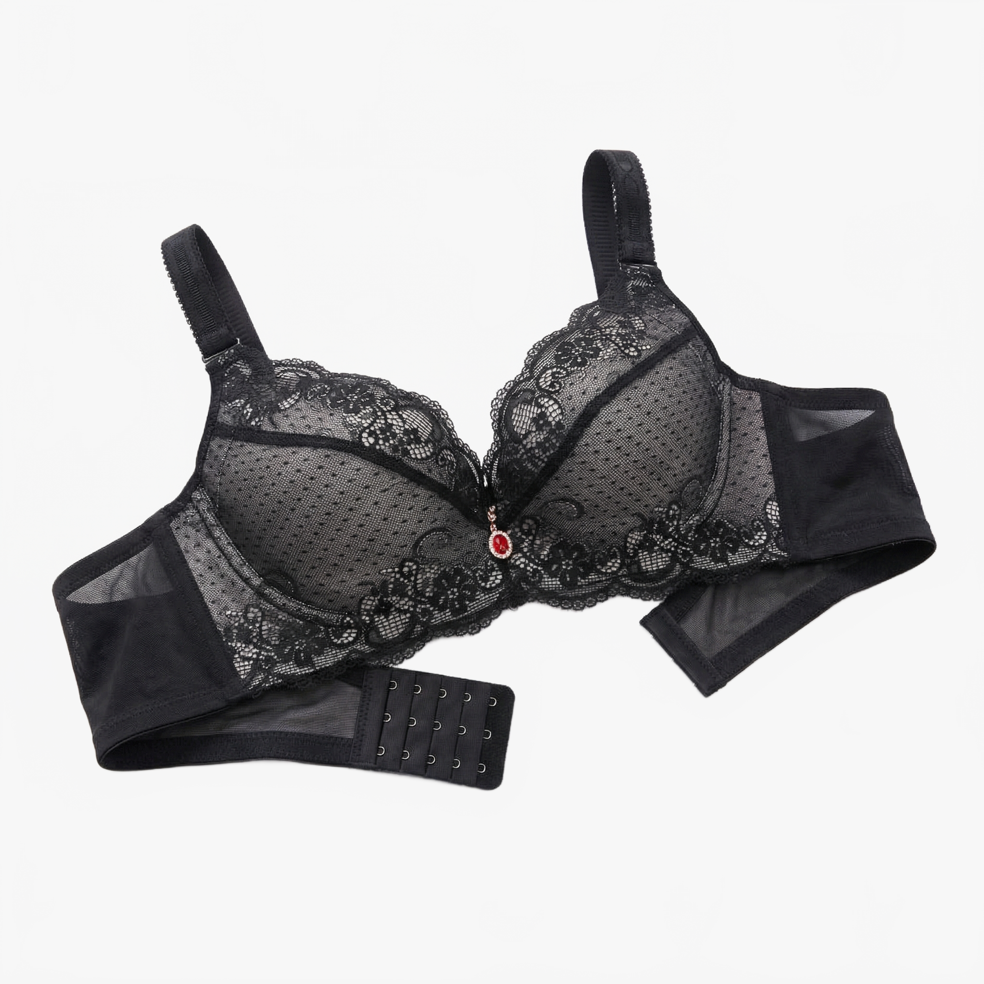 Florelle – Women's Lace Push-Up Bra with Side Smoothing Wings
