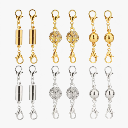 Claspella - Magnetic Necklace Clasp Connectors, 12 Pcs