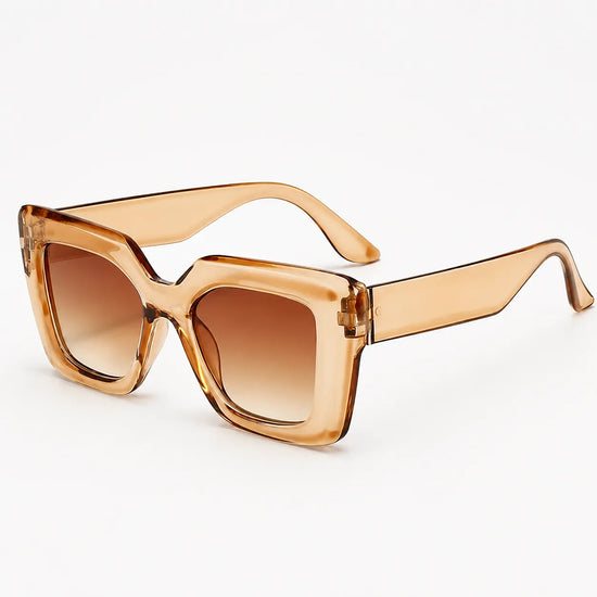 Florenza – Oversized Square Leopard Sunglasses with Gradient Lenses